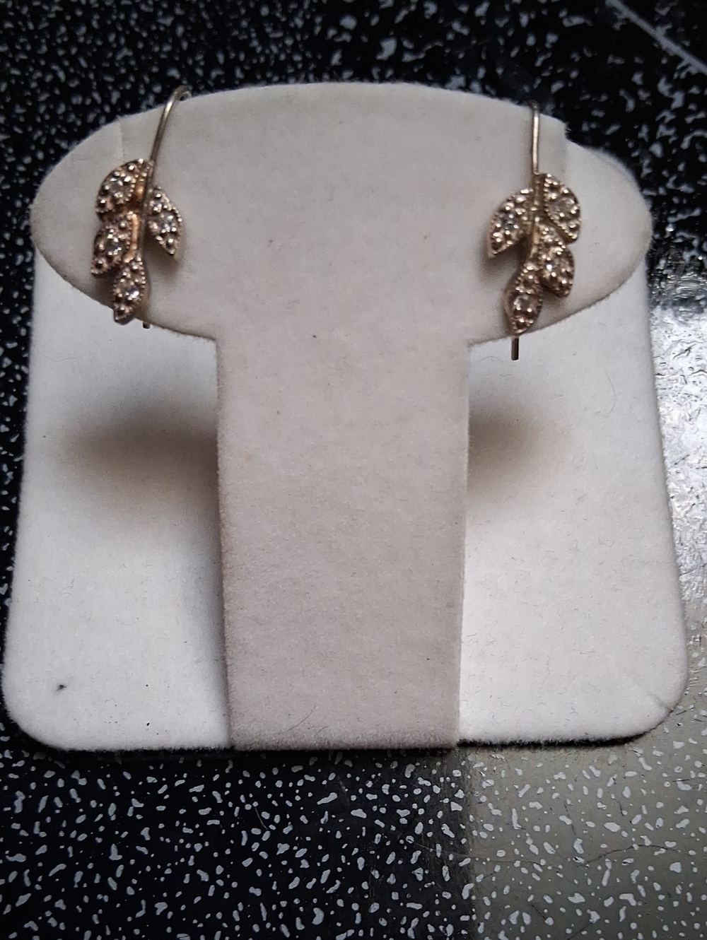 Crystal Leaf Dangle Earrings in Sterling Silver